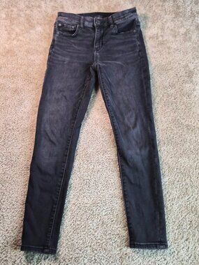 American Eagle Womens Jeans Black 2 XShort Hi-Rise Jegging Denim Stretch G043